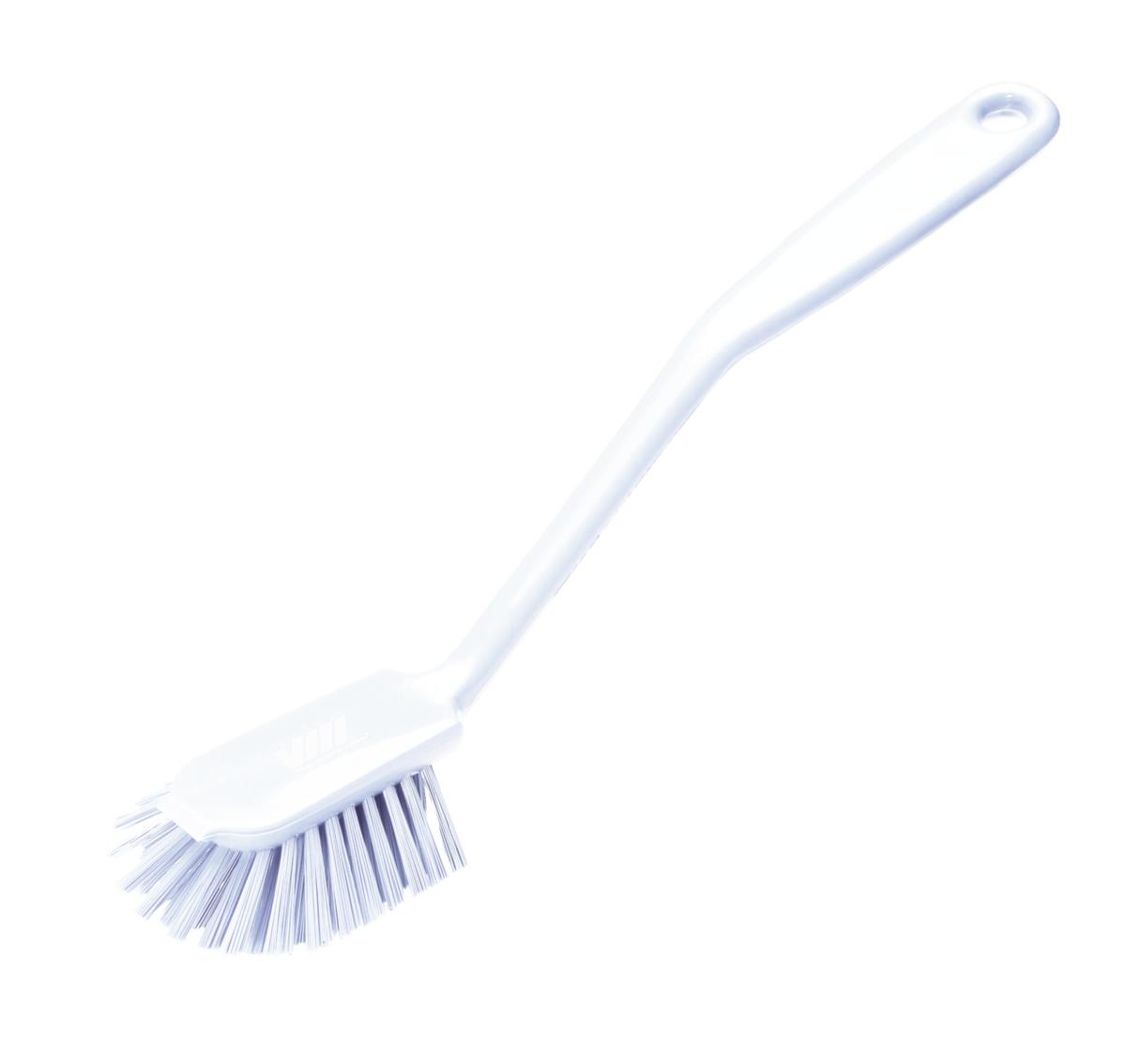 Dish Brush Vikan Medium - DISH BRUSH VIKAN MEDIUM 280 MM WHITE W SCRAPING EDGE