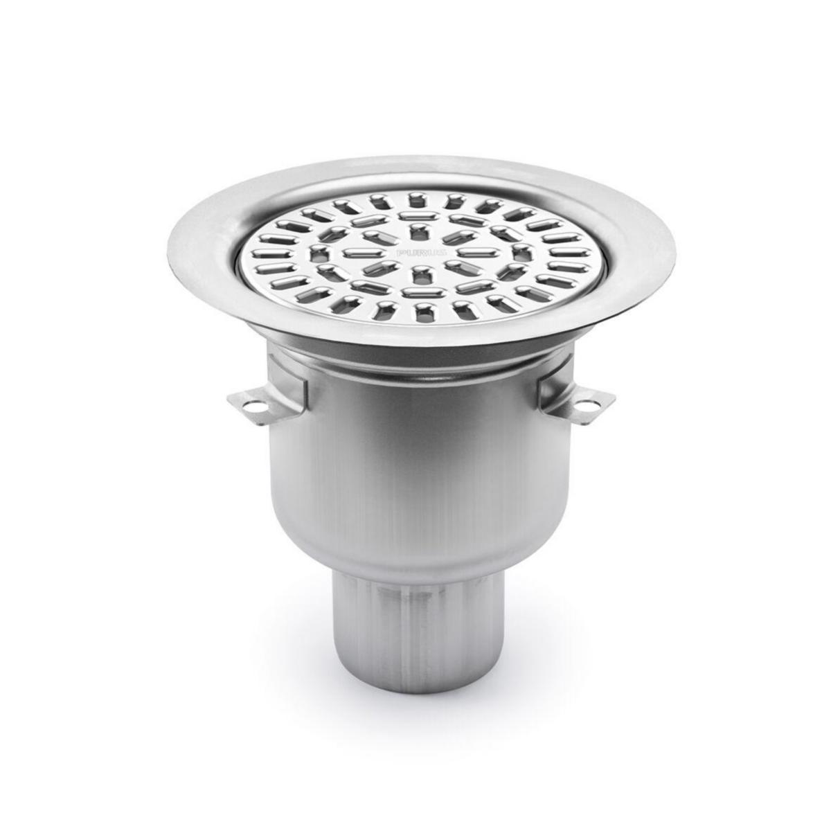 Golvbrunn Balder Nood 75, bottenutlopp, Purus - PURUS GOLVBRUNN BALDER 75R RF MED NOOD VATTENLÅS