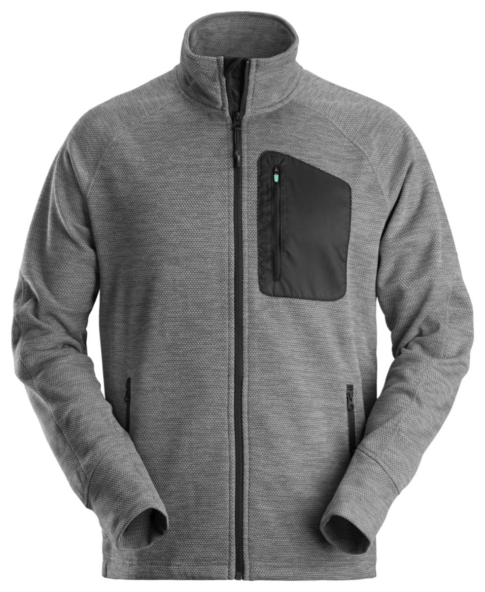 Fleecejacka Snickers 8042 FlexiWork - FLEECETRÖJA SNICKERS 8042-1804 GRÅ/SVART HELZIP FW STL M