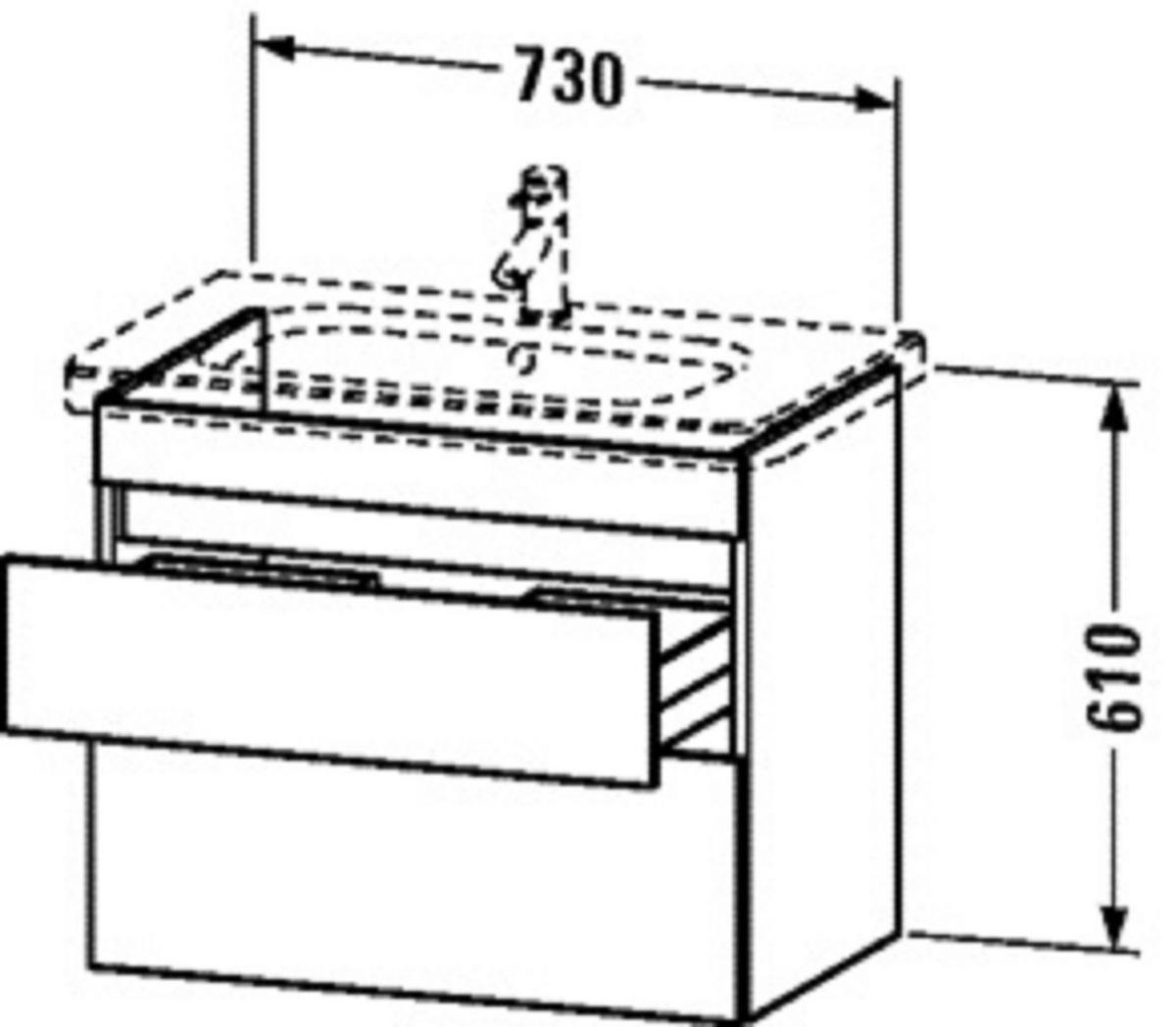 Underskåp Durastyle, Duravit - DURAVIT DURASTYLE UNDERSKÅP 730X448 2 LÅDOR, MATTVIT
