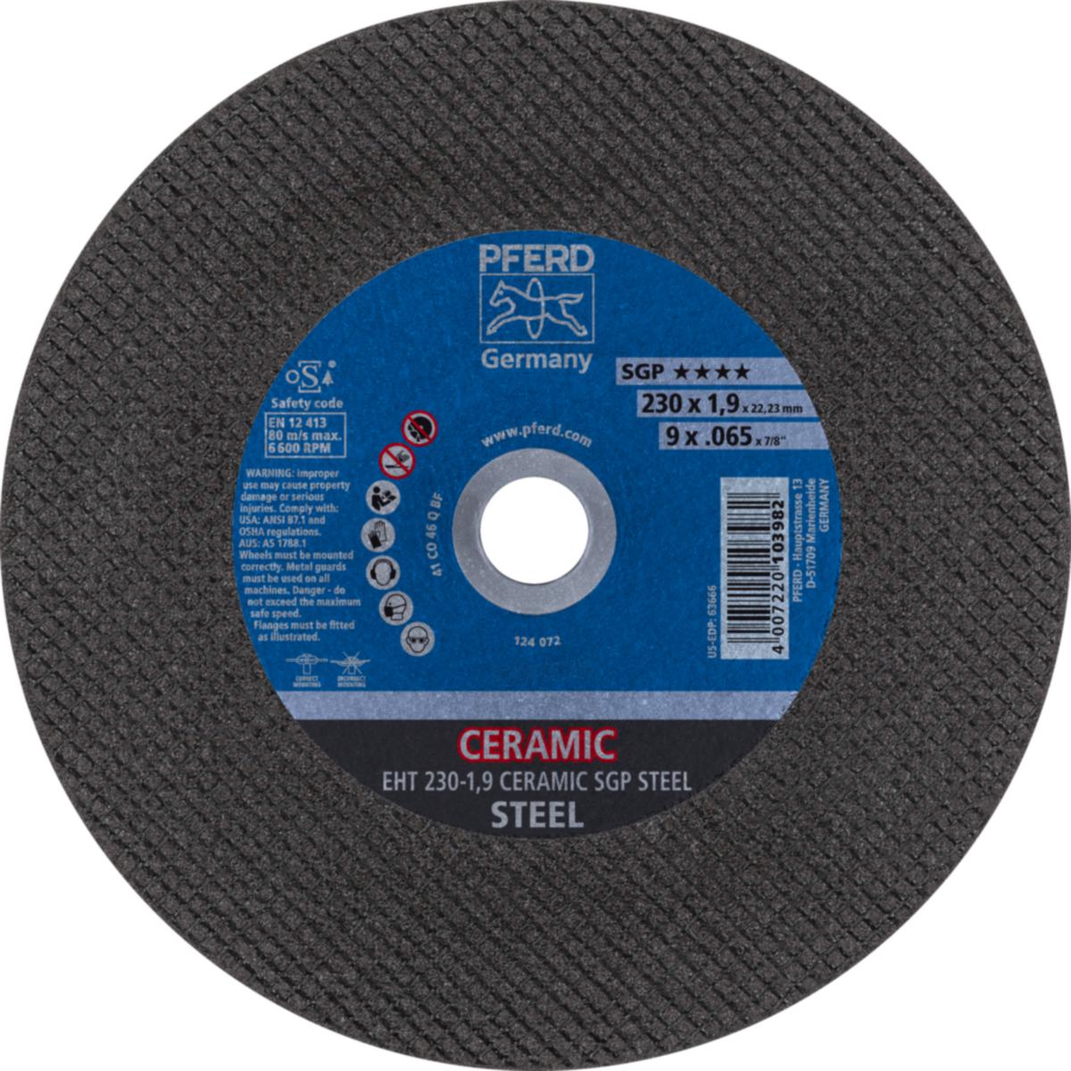 Kapskiva PFERD SGP Keramisk Stål - KAPSKIVA PFERD SGP STEEL EHT 230-1,9 CERAMIC SGP STEEL