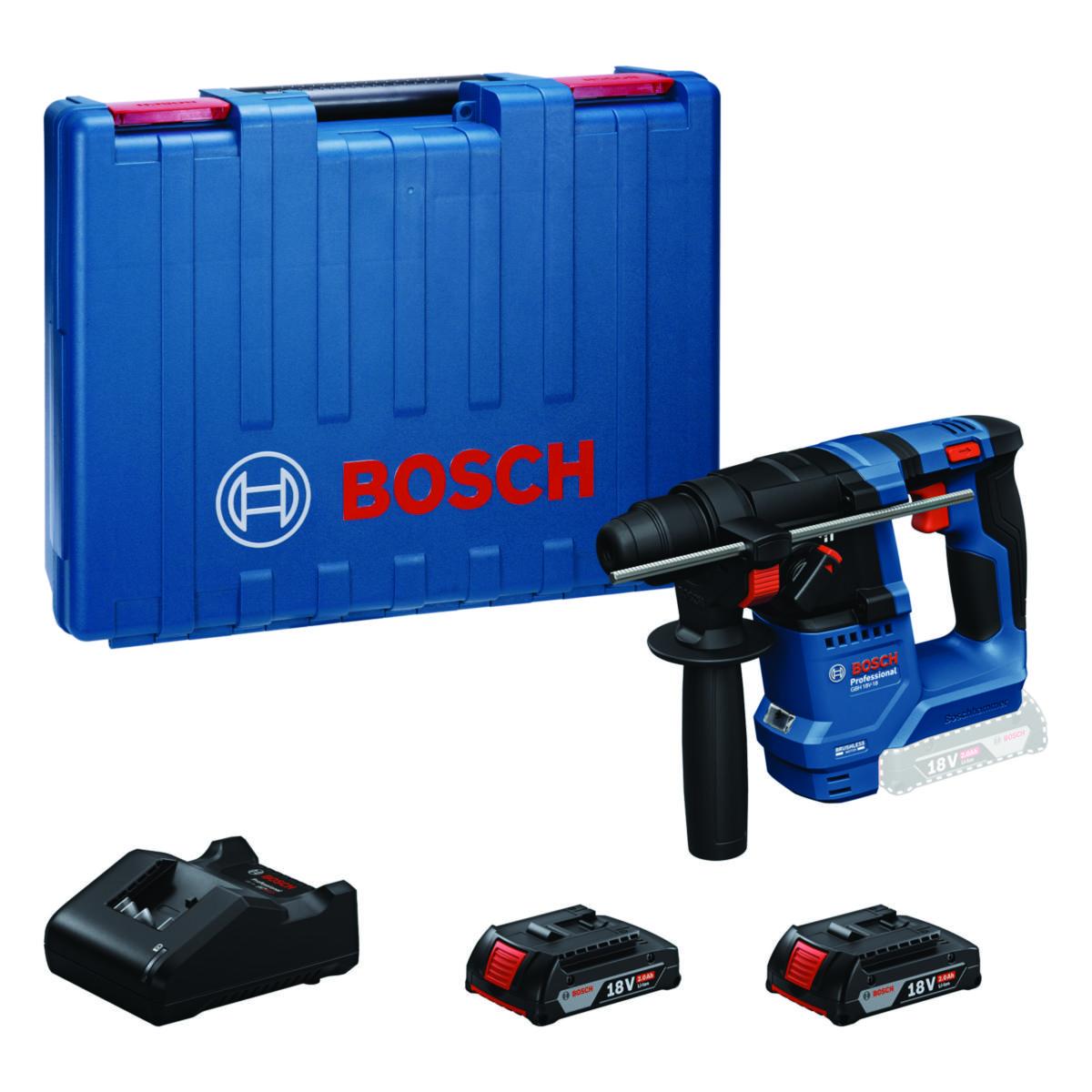 Borrhammare Bosch GBH 18V-18 2x2,0Ah - BORRHAMMARE BOSCH GBH 18V-18 2X2,0AH L-BOXX 1,5 J BORR-Ø 4-