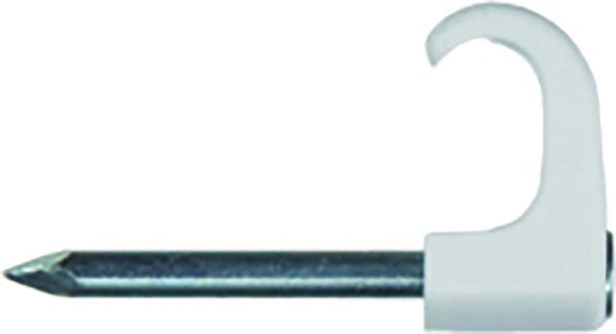 Spikklammer TC för platt ledning - CLIPS TC 5X8 FLAT KABEL VIT