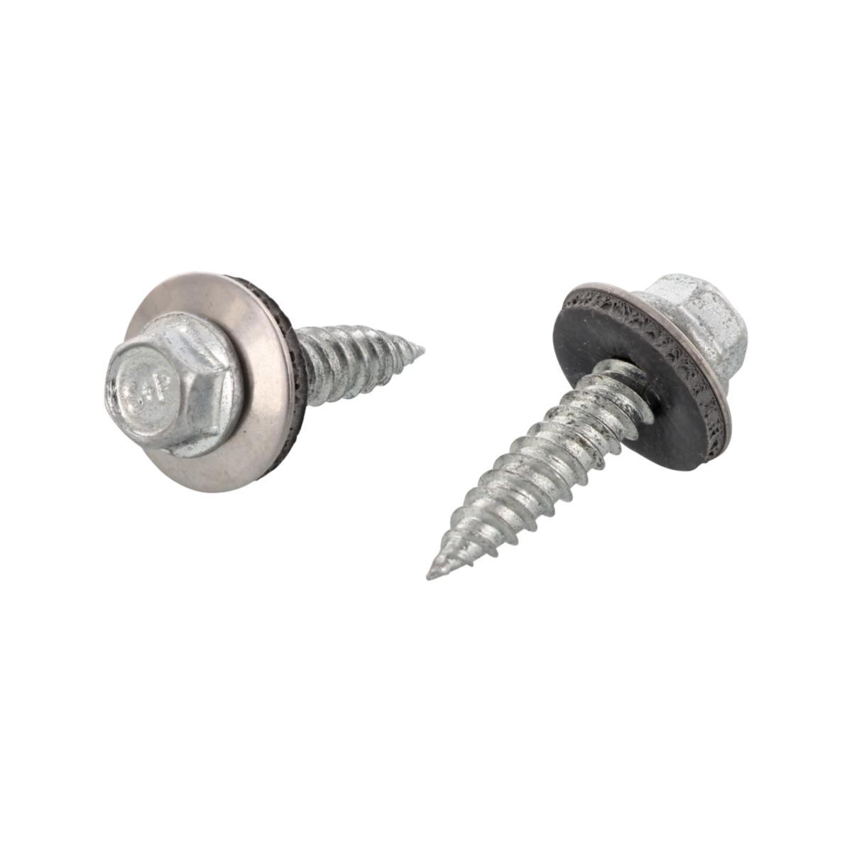 Byggskruv rostfri A2 artikel 9505 med bricka - BYGGSKRUV A2 ART 9505 6.0X38 EPDM BORRKAP. 2MM