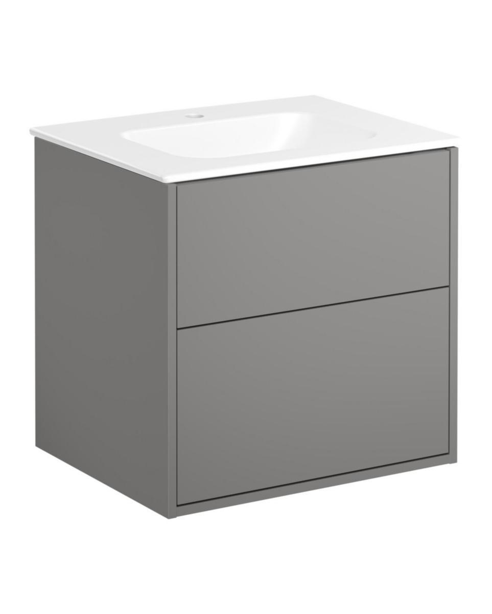 Möbelpaket Artic kommod 60cm med tvättställ, Gustavsberg - GBG KOMMODPAKET M.TS ARTIC 60CM, ASKGRÅ/MATTVITT 2 LÅD