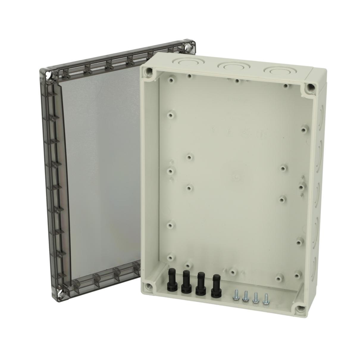 Apparatlådor MNX med rökfärgat transparent lock - APP.LÅDA TRNP.LOCK METRISK PCM 200/60 T