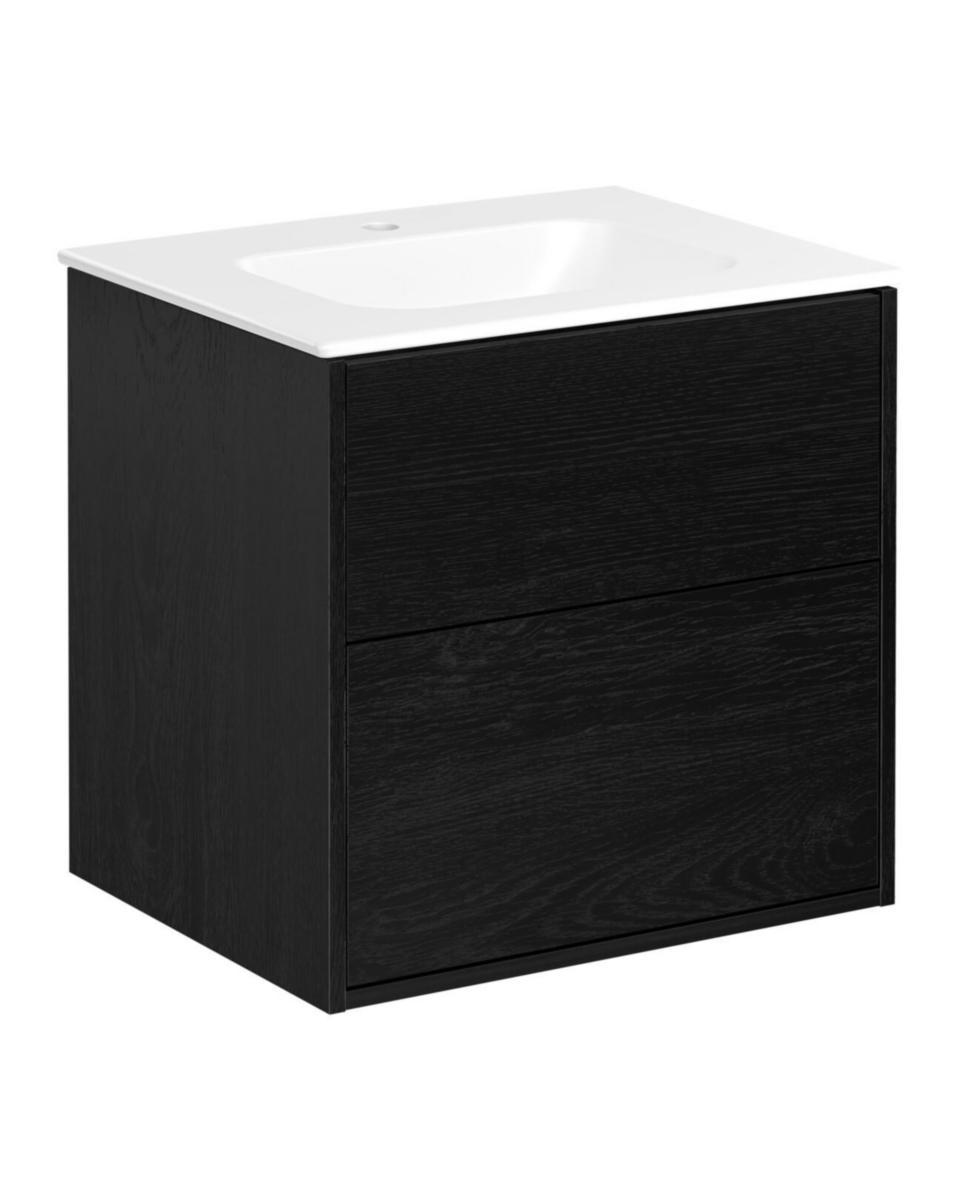 Möbelpaket Artic kommod 60cm med tvättställ, Gustavsberg - GBG KOMMODPAKET M.TS ARTIC 60CM, SV.ASK/MATTVITT 2 LÅD