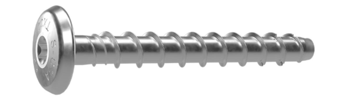 Betongskruv Sormat S-CSA P FZB lågkullrigt huvud med stor diameter - BETONGSKRUV S-CSA+ P FLFZB 6x60/5/20 T30 50/FRP