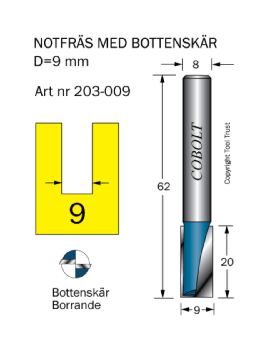 Notfräs Cobolt HM - NOTFRÄS HM COBOLT D9 L20 TL62 S8