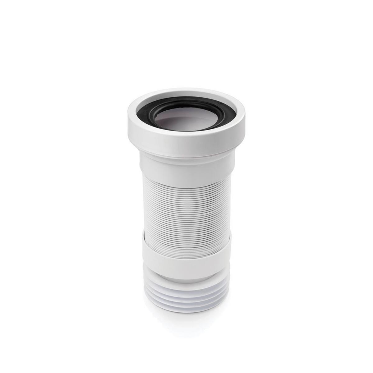 WC bend for smooth end, Jafo - JAFO WC CONN STRETCHABLE 260-640MM WHITE(FLEXIBLE TUBE)