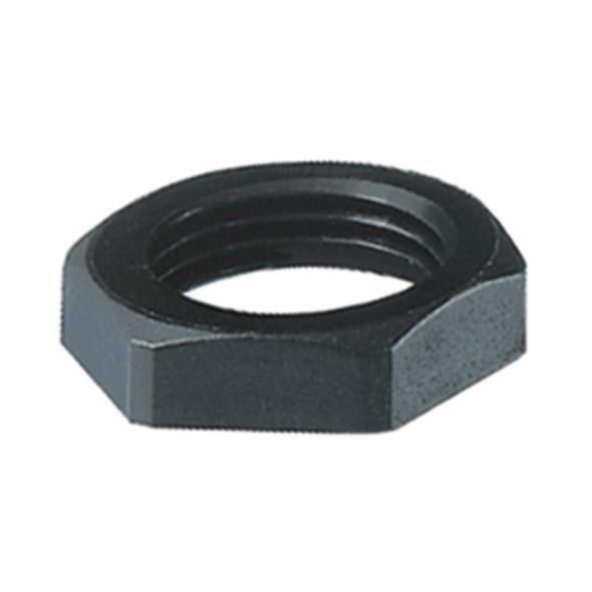 Counterhold nut Polyamide Metric Black RAL 9005, Rutab - LOCKNUT BLACK M12