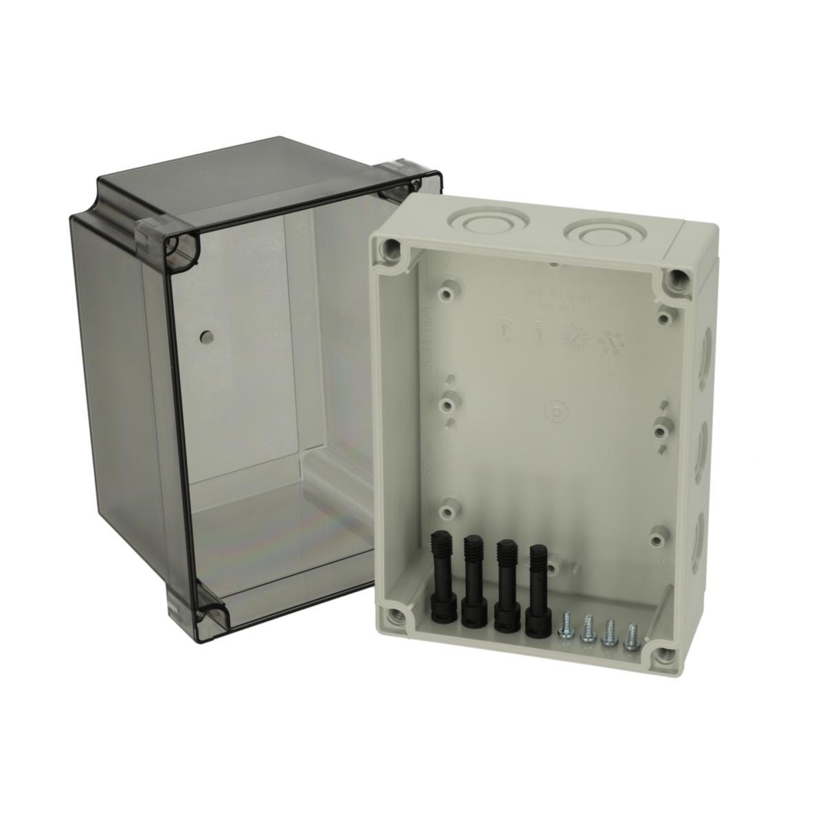 Apparatlådor MNX med rökfärgat transparent lock - APP.LÅDA TRNP.LOCK METRISK PCM 150/150T