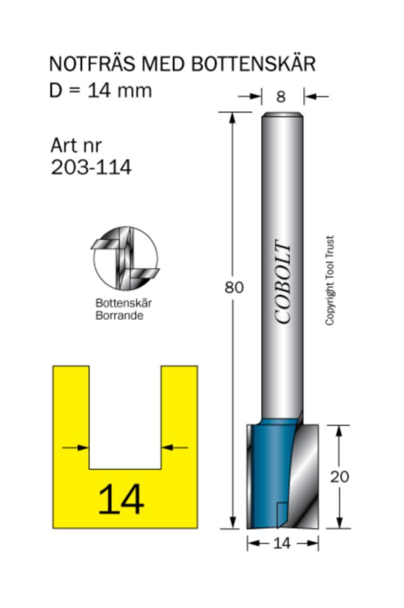 Notfräs Cobolt HM - NOTFRÄS HM COBOLT D14 L20 TL80 S8