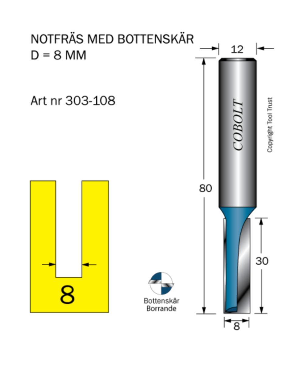 Notfräs Cobolt HM - NOTFRÄS HM COBOLT D8 L30 TL80 S12