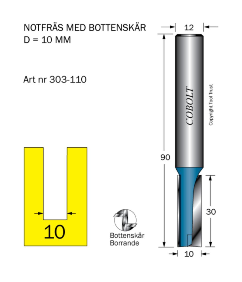 Notfräs Cobolt HM - NOTFRÄS HM COBOLT D10 L30 TL90 S12