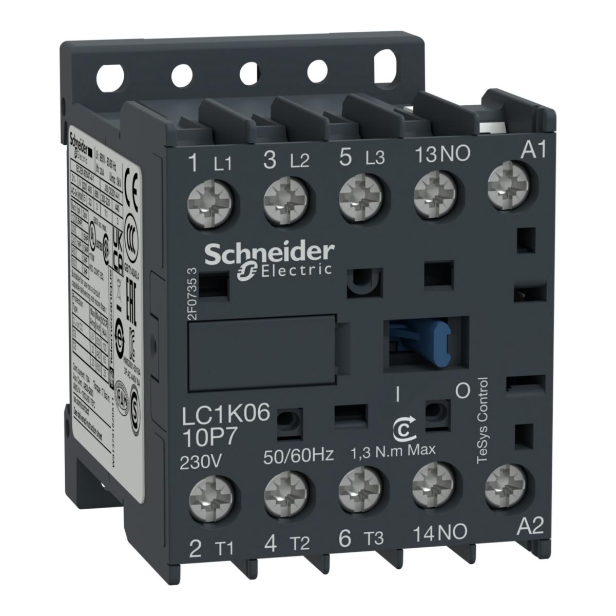 Mini contactor LC1K AC operated - Contactor 3P AC-3<=440V 9A 24V LC1K0910B7