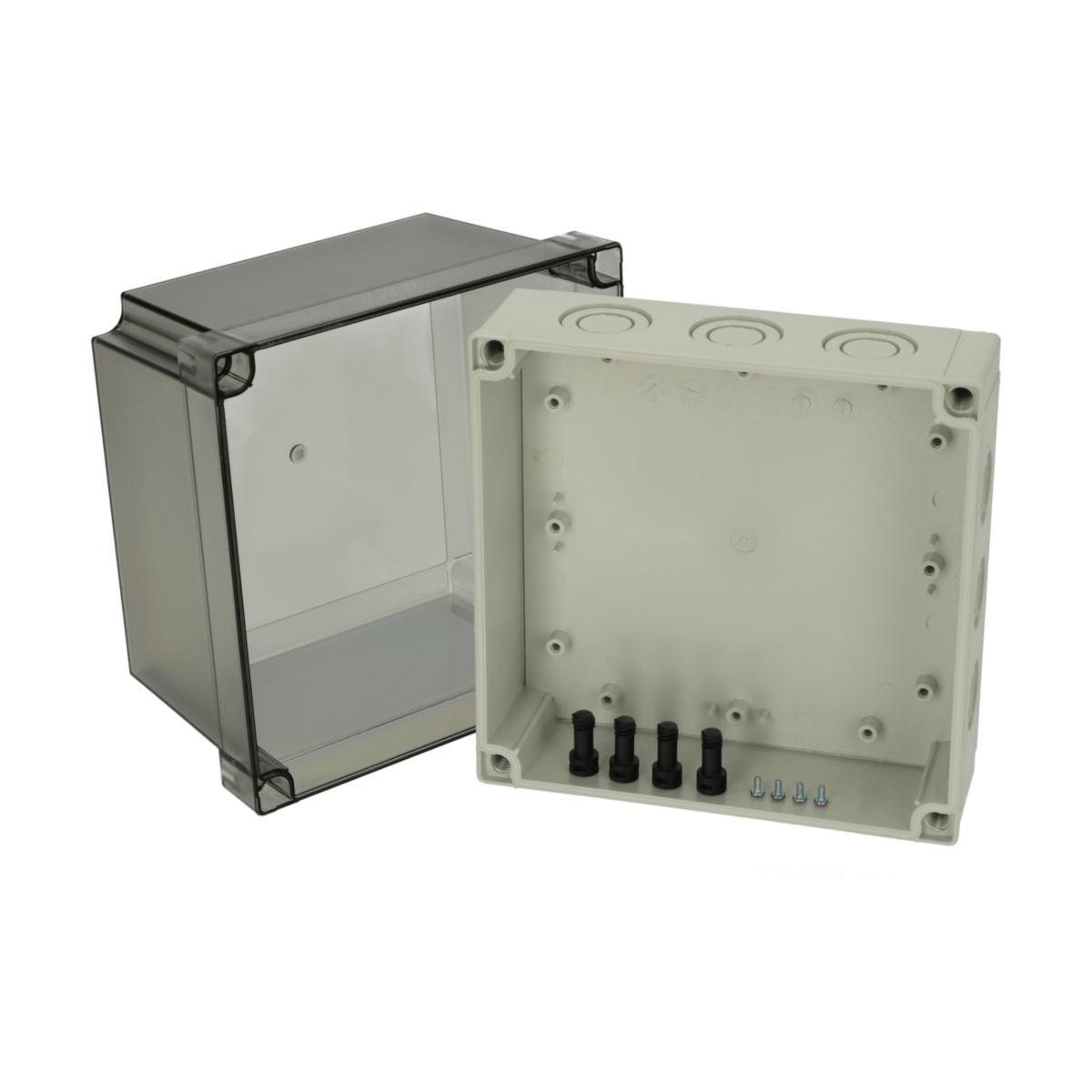 Apparatlådor MNX med rökfärgat transparent lock - KAPSLING PCM 175/150T