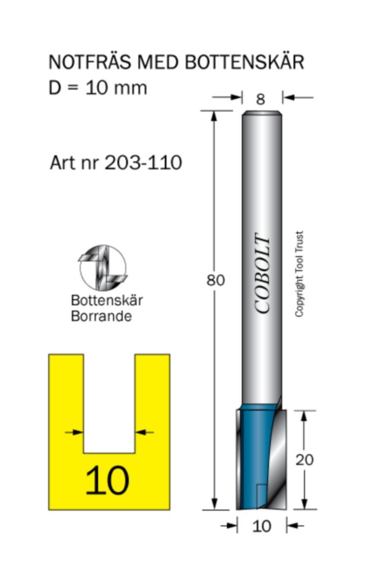 Notfräs Cobolt HM - NOTFRÄS HM COBOLT D10 L20 TL80 S8