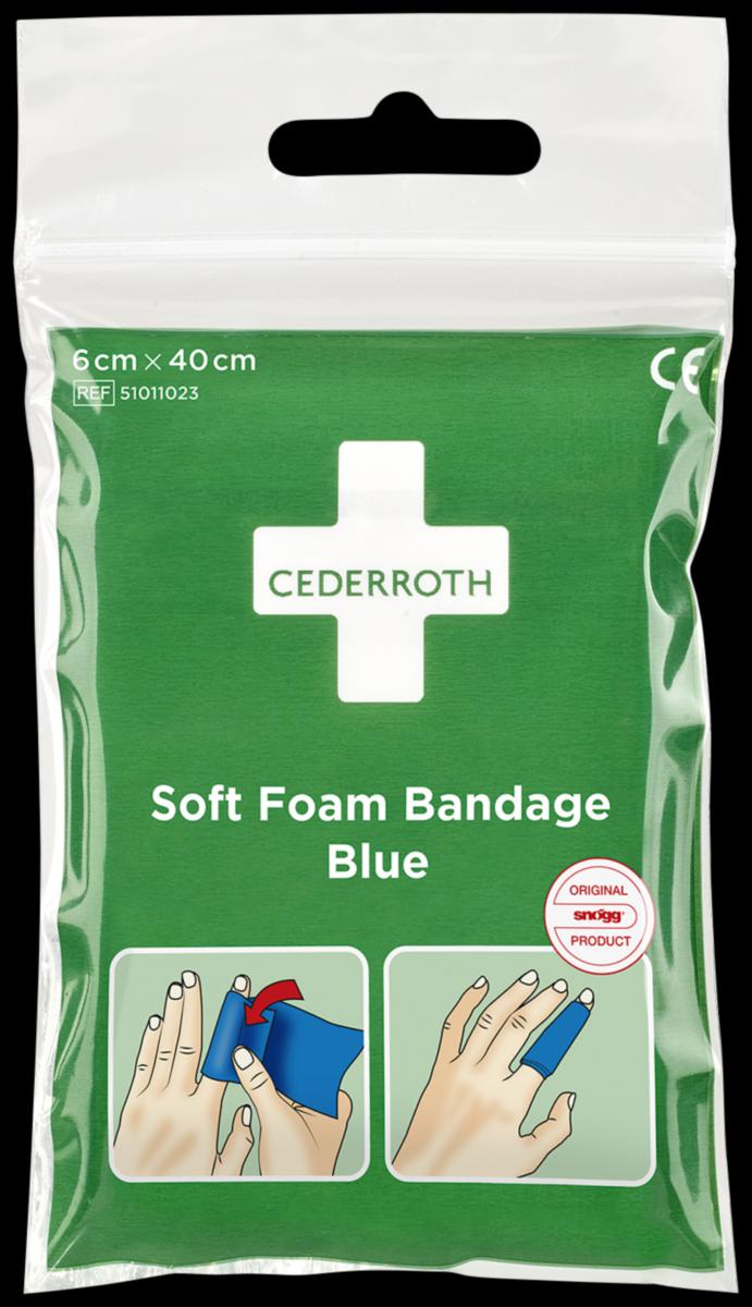 Bandage Cederroth Soft Foam 51011023 - BANDAGE CEDERROTH 51011023 SOFT FOAM BLÅ POCKET 6X40CM