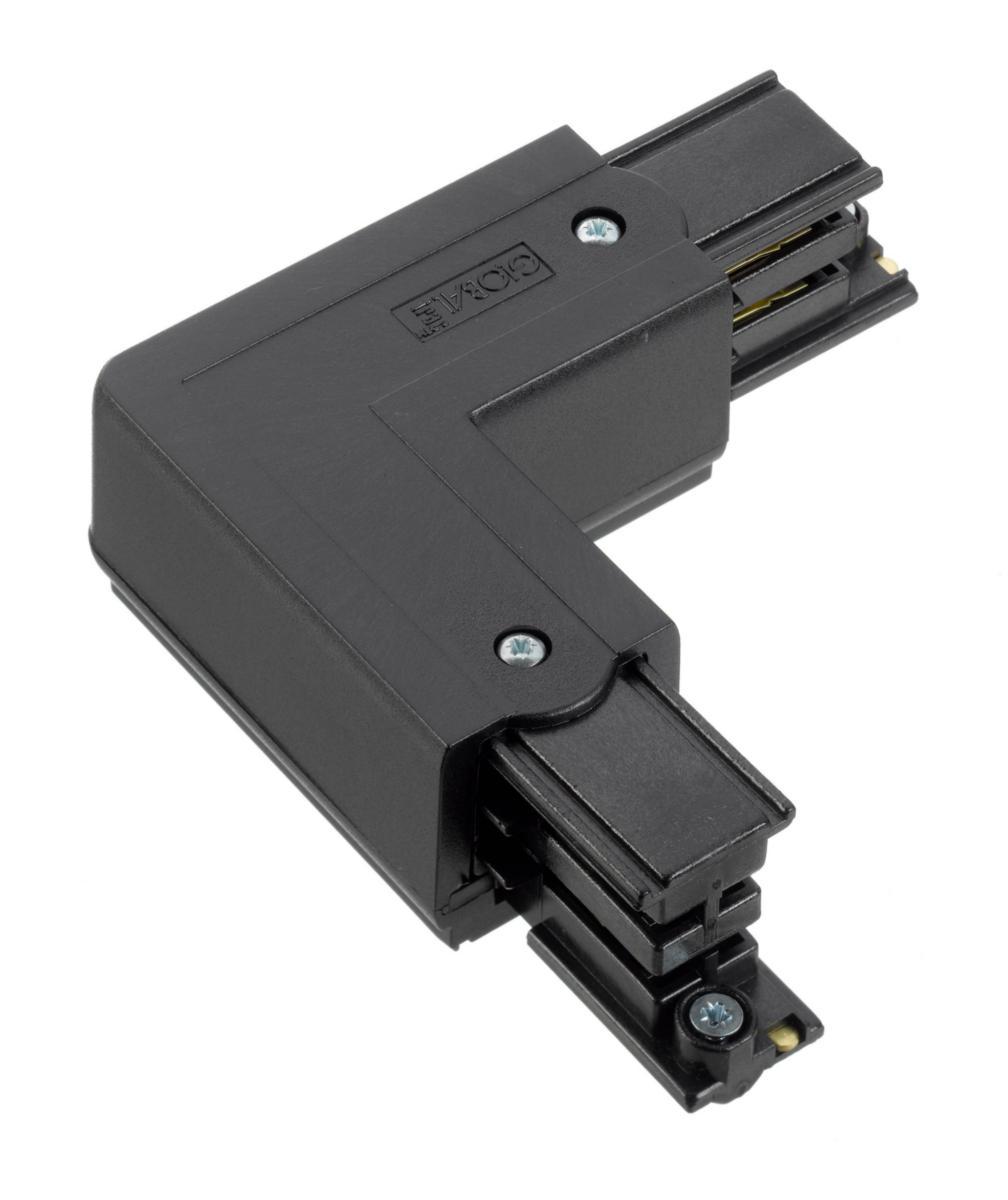 L-splice inner and outer corners for 3-phase contact rail, Global Trac - L-JOINT OUTER CORNER BLK XTS35-2