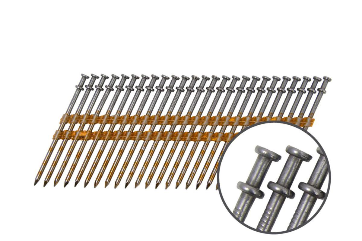 Glesbandad spik duplex 21º Tjep, blank - SPIK DUPLEX RAKBANDAD 21GR FH 33/75 BLANK TJEP 2000/FRP