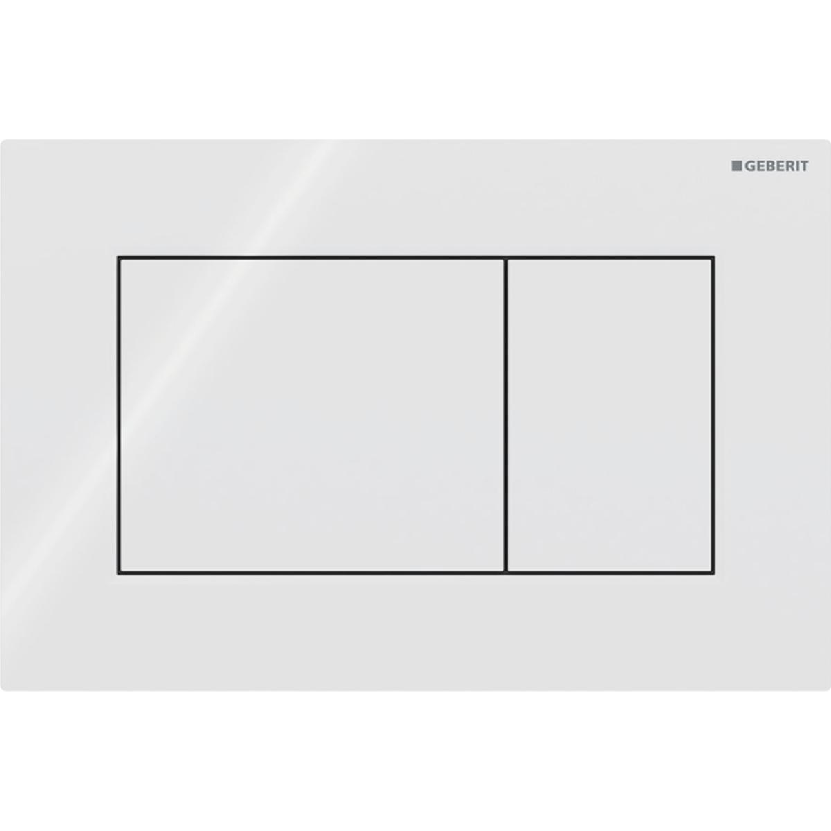 Spolplatta Sigma 01, Geberit - GEBERIT SPOLPLATTA SIGMA 01 SQUARE, DUBBEL, VIT PLAST
