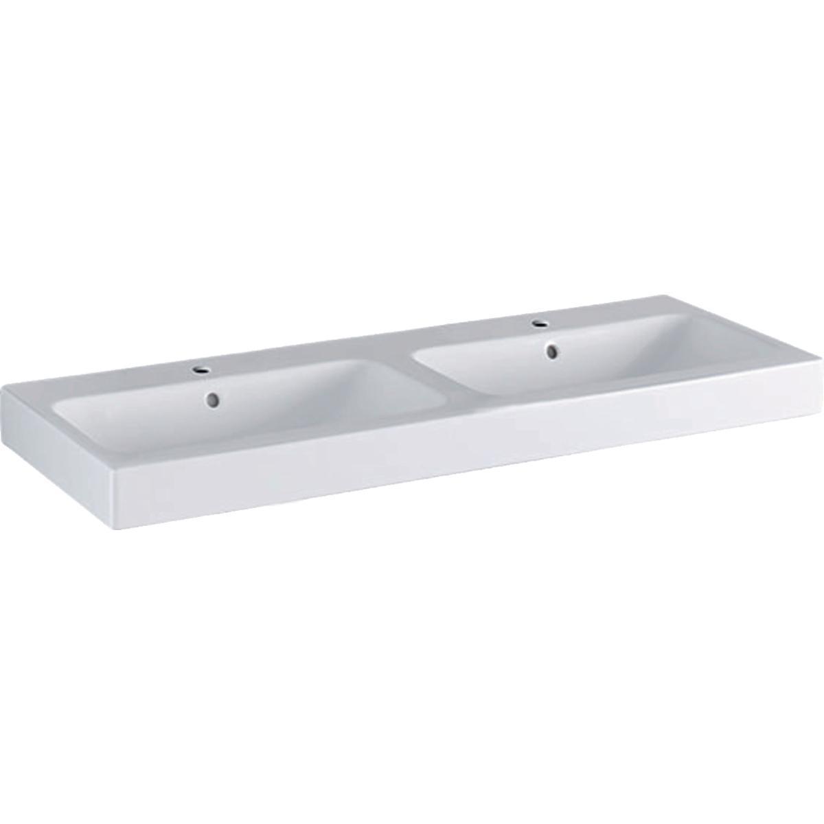 Dubbeltvättställ iCon bredd 1200mm, Geberit - GEBERIT ICON D.TVÄTTST B120 KRANHÅL MITT MED BRÄDDAVLOPP