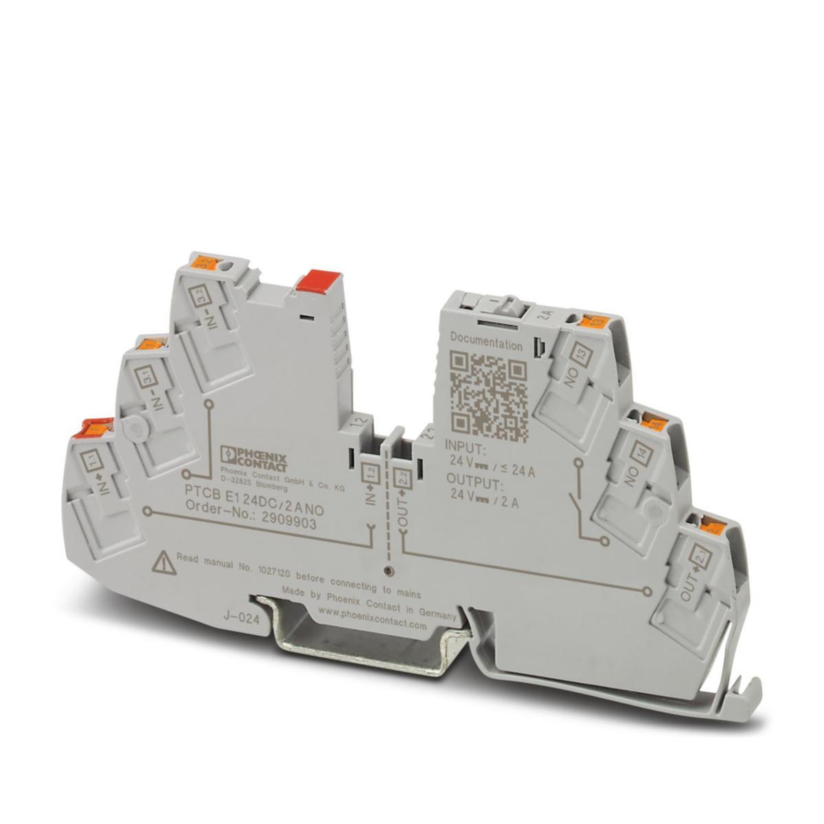Elektronisk säkring 1-kanal PTCB - SÄKRING ELEK 1-KAN 2A N/O PTCB E1 24DC/2A NO