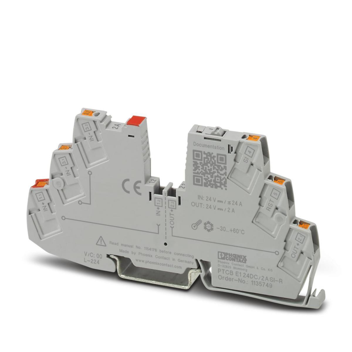 Elektronisk säkring 1-kanal PTCB - SÄKRING ELEK 1-KAN 2A PTCB E1 24DC/2A SI-R