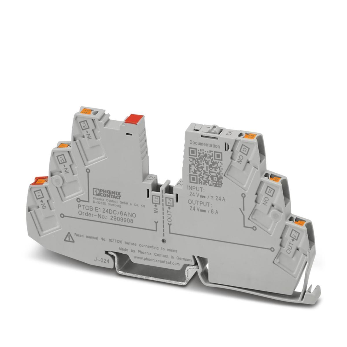 Elektronisk säkring 1-kanal PTCB - SÄKRING ELEK 1-KAN 6A N/O PTCB E1 24DC/6A NO