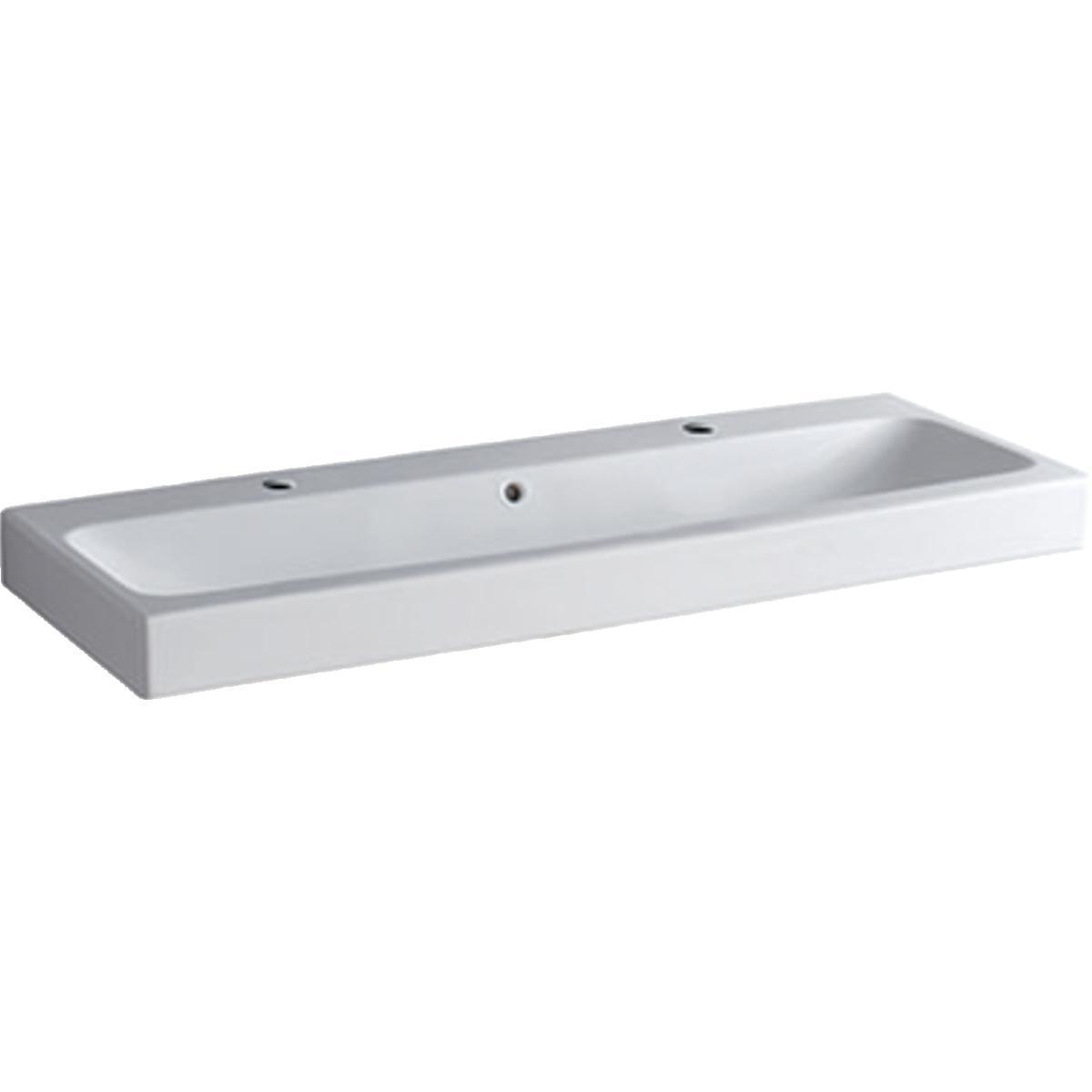 Tvättställ iCon bredd 1200mm, Geberit - GEBERIT ICON TVÄTTSTÄLL B120 KRANHÅL VÄ/HÖ MED BRÄDDAVLOPP