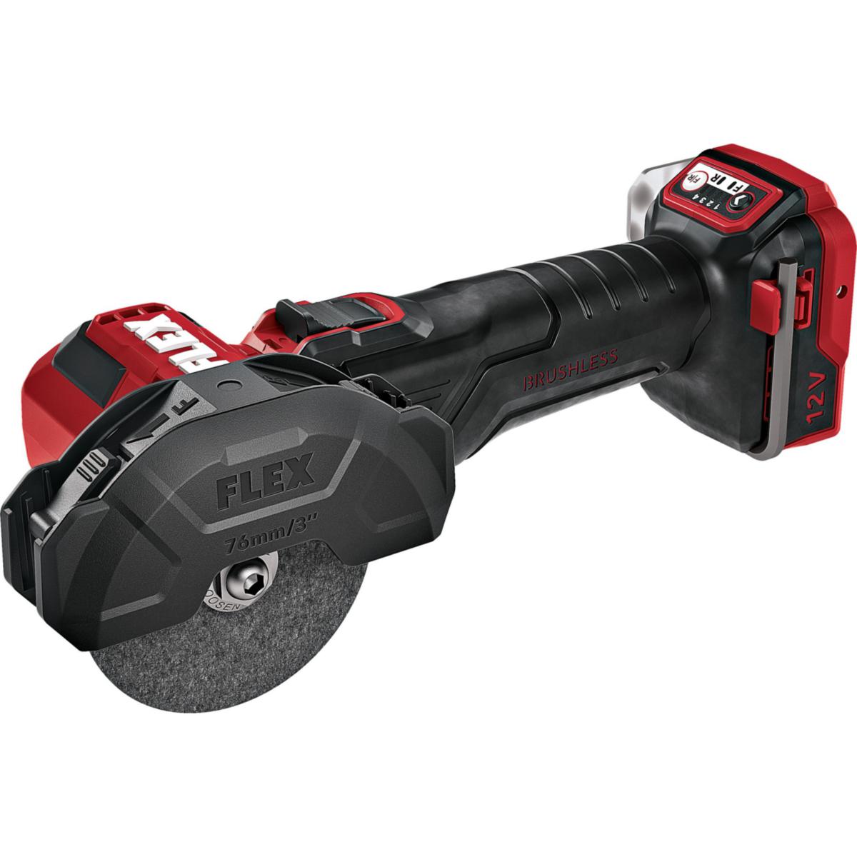 Minivinkelslipmaskin Flex LBE76 12-EC C SOLO - MINIVINKELSLIP FLEX LBE76 12EC SOLO 12V 76MM 5000-2000/MIN