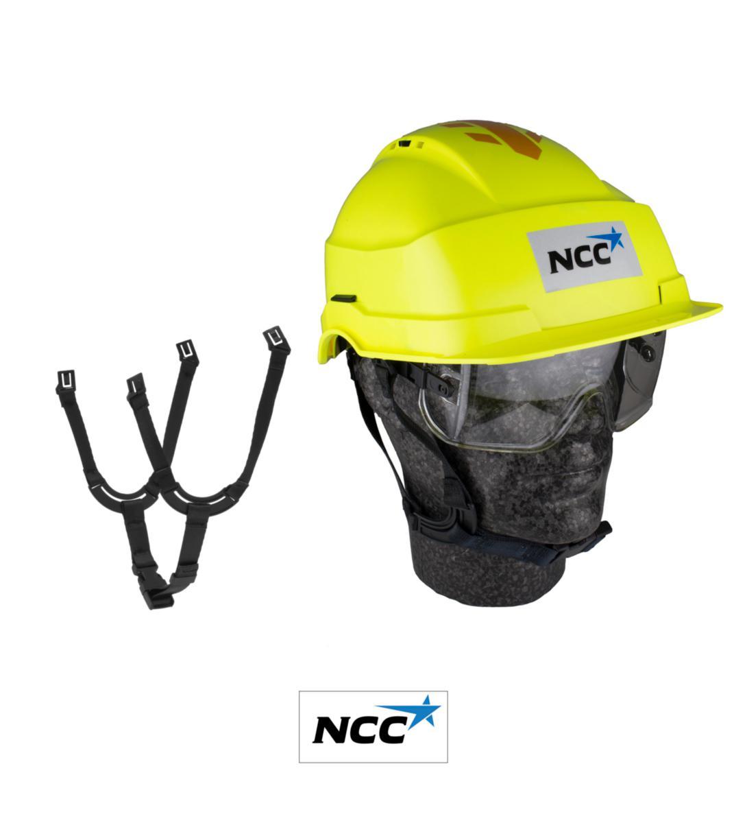 Safety Helmet Iris 2 NCC - HELMET IRIS 2 NCC HIVIS YELLOW LOGO CHIN STRAP ORANGE REFLEX