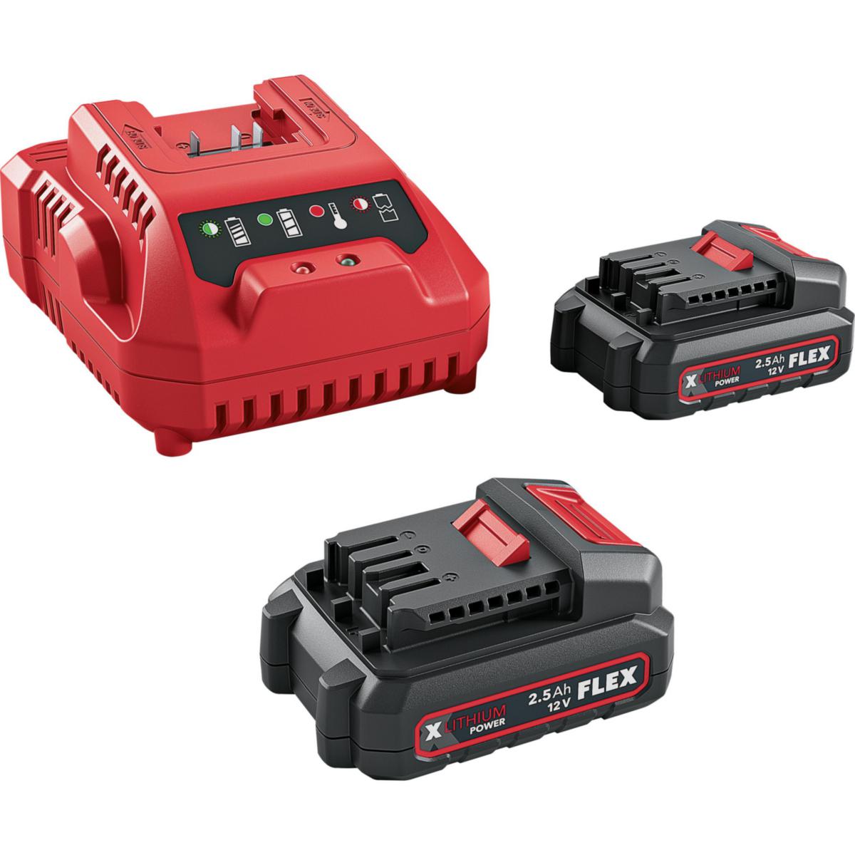 Batteripack Flex 12V 2x2.5Ah inkl snabbladdare - BATTERIPACK FLEX 2X2.5AH 12V FLEX TILLBEHÖR P-SET 12-22 Q