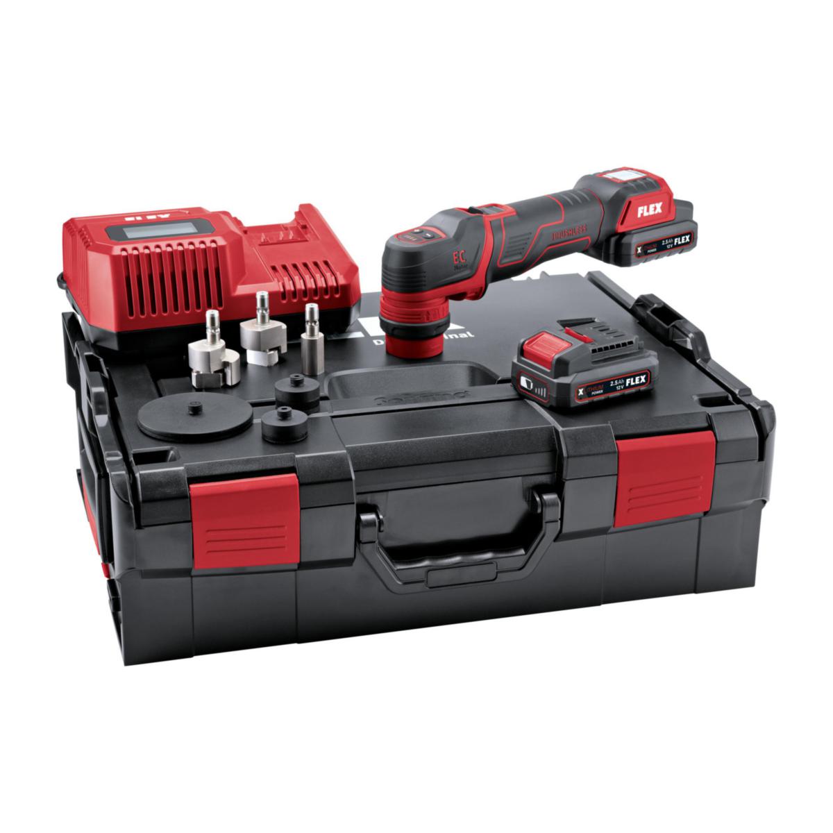 Polermaskin Flex PXE80 12-EC Set - POLERMASKIN FLEX PXE80 12 SET 12V 0-5800/MIN 2X2.5AH&LADDARE