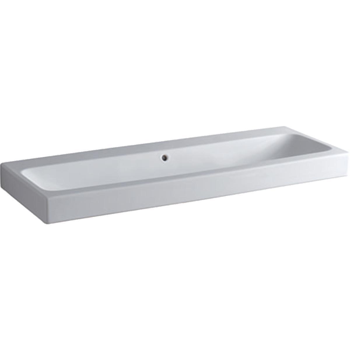 Tvättställ iCon bredd 1200mm, Geberit - GEBERIT ICON TVÄTTSTÄLL B120 UTAN KRANHÅL MED BRÄDDAVLOPP