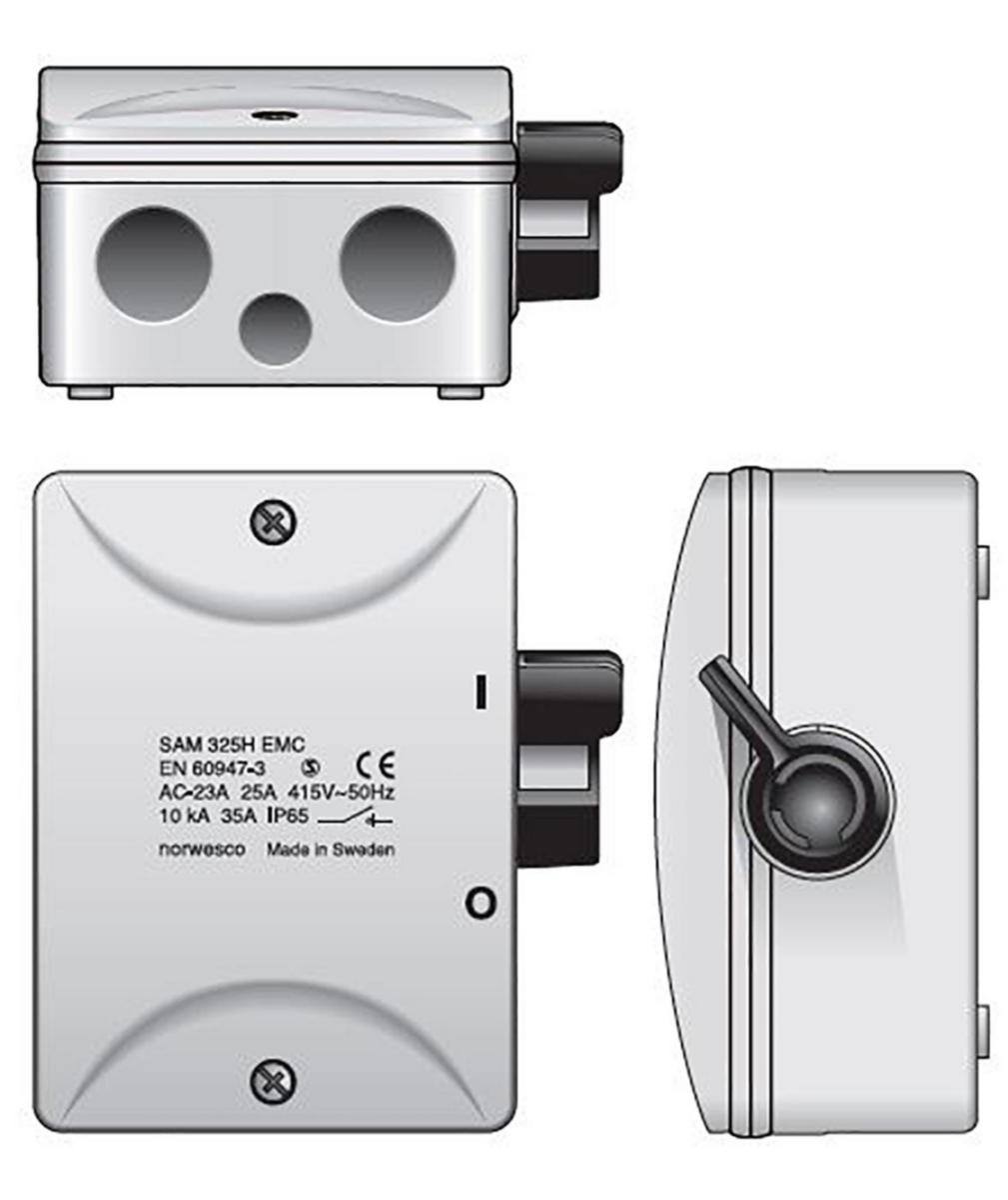 Säkerhetsbrytare EMC SAM 16-25A - SÄKERHETSBR 3PH 25A EMC METALL 301083
