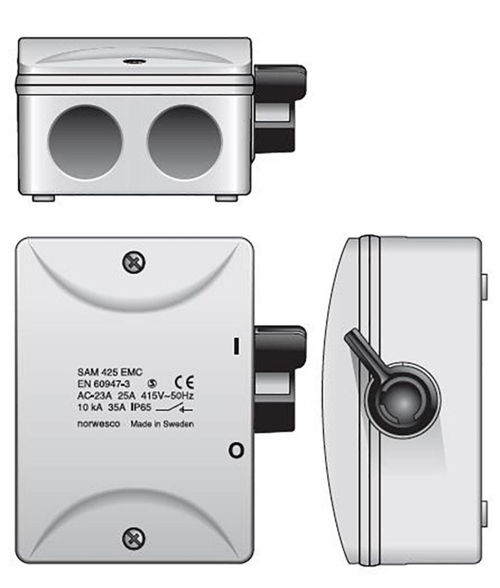 Säkerhetsbrytare EMC SAM 16-25A - SÄKERHETSBR 4P 25A EMC METALL 301084