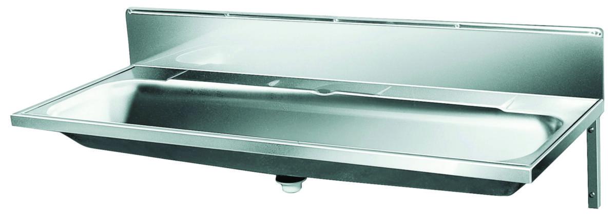 Tvättrännor rostfria med konsoler, stänkplåt, Intra - TVÄTTRÄNNA ROSTFR L=1800 T 180 ENKEL