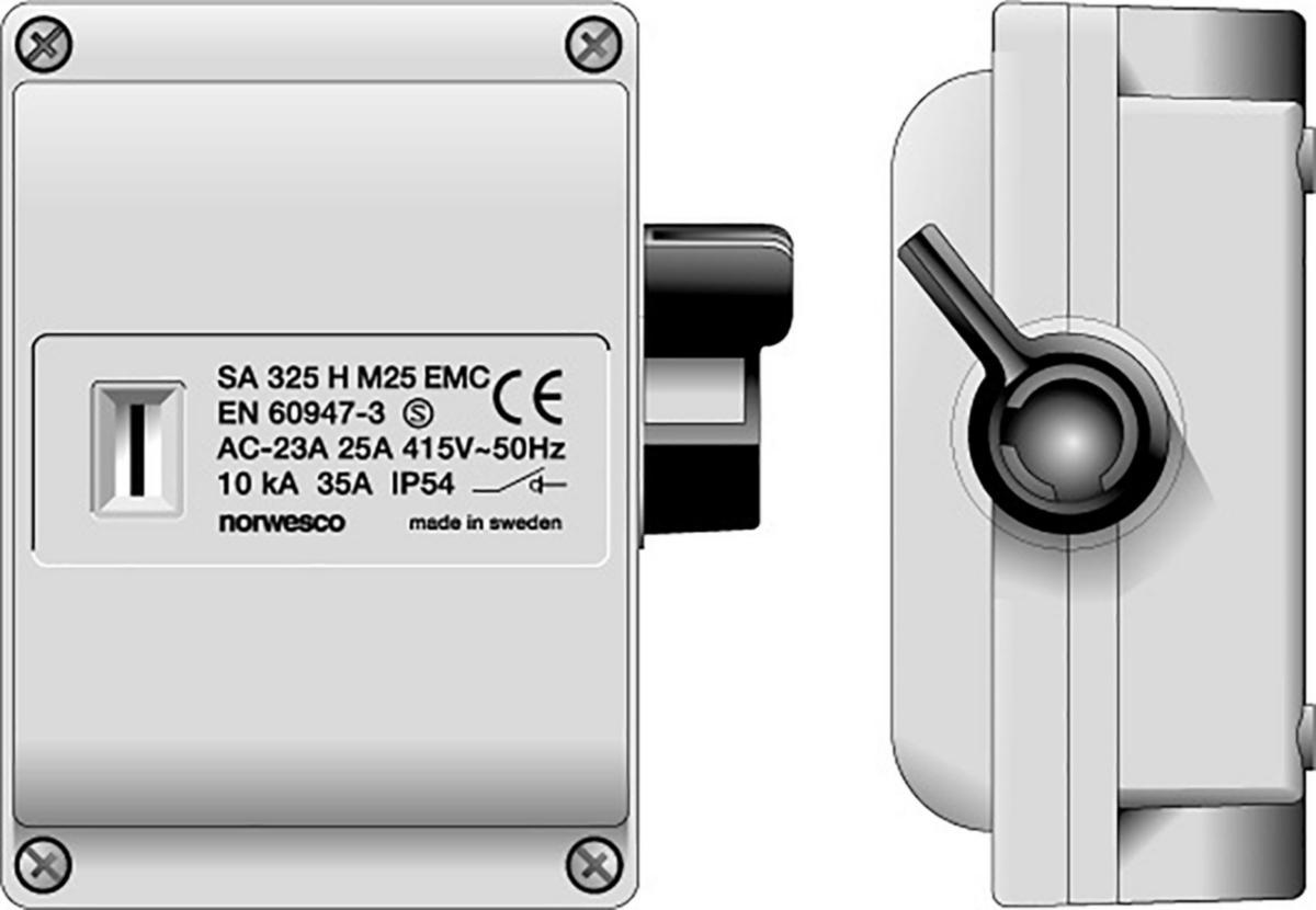 Säkerhetsbrytare/Lastbrytare EMC SA 16-25A - SÄKERHETSBR 3PH 25A GRÅ EMC 317062