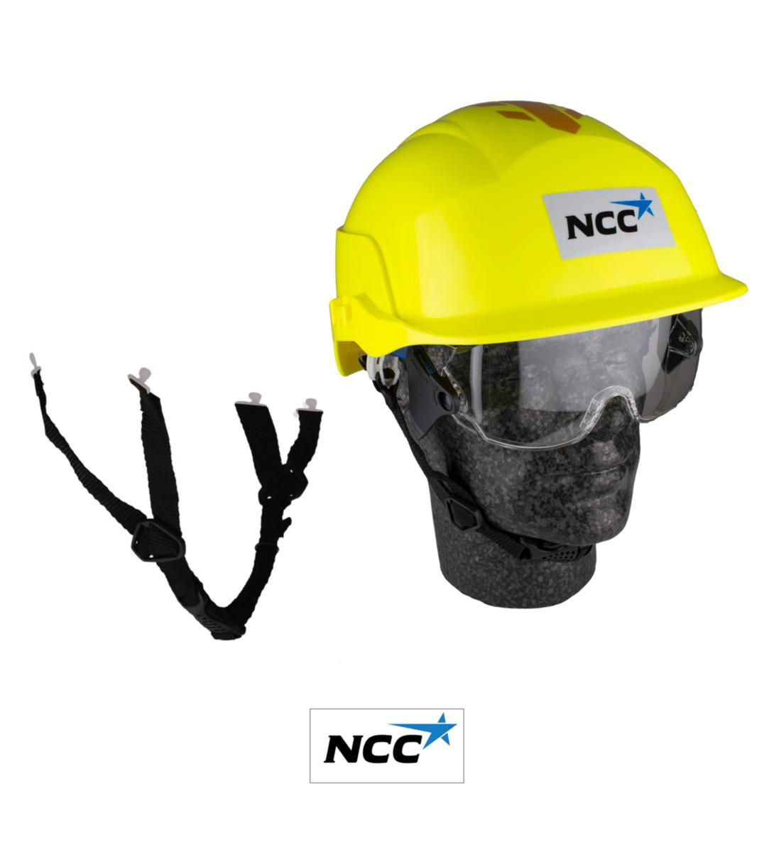 Safety Helmet Spectrum NCC - HELMET SPRECTRUM HVIS YELLOW LOGO CHIN STRAP ORANGE REFLEX