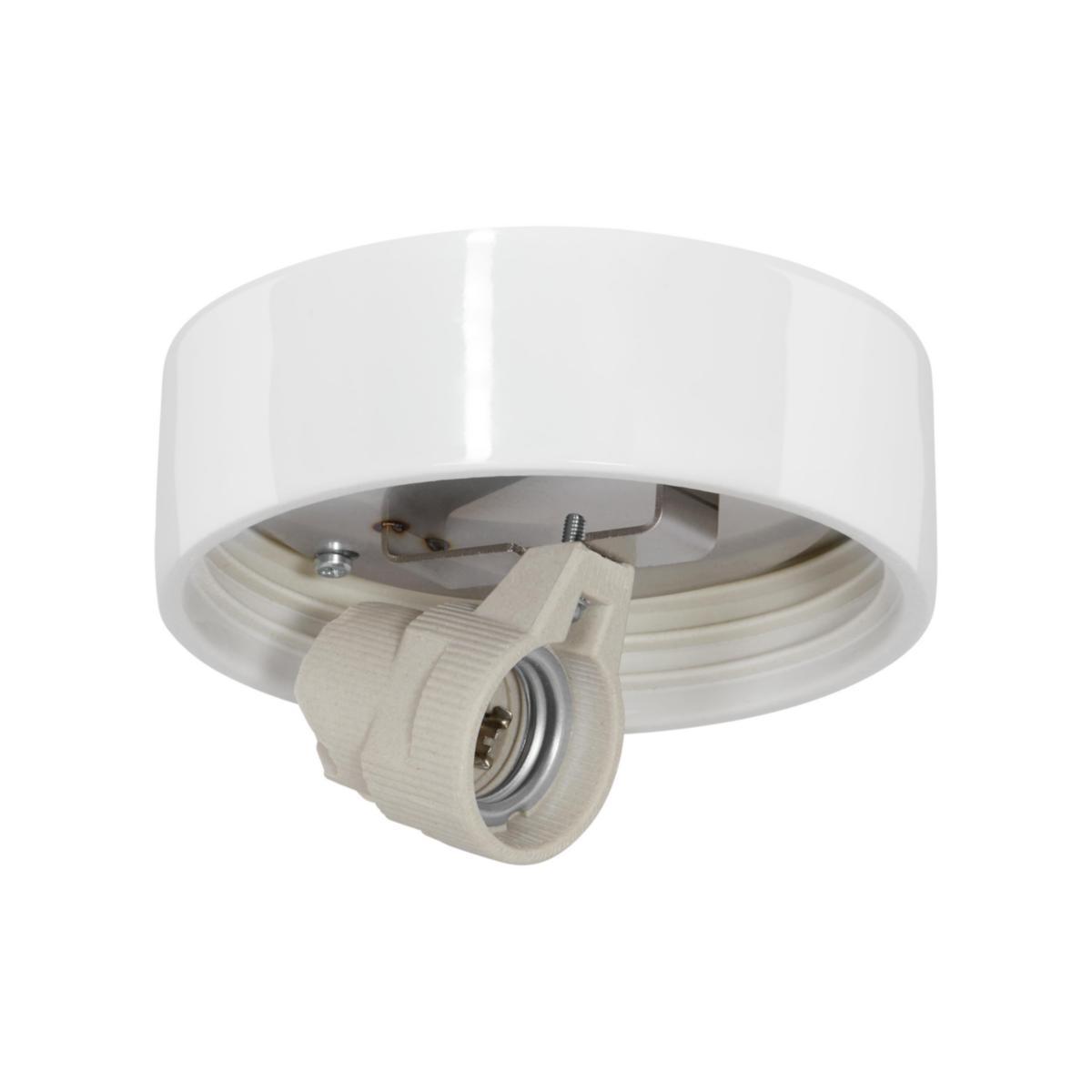 Armatursockel gänga 123,5mm E27 exklusive ljuskälla - SOCKEL 123,5 VIT LIGGANDE E27 51765/E27S