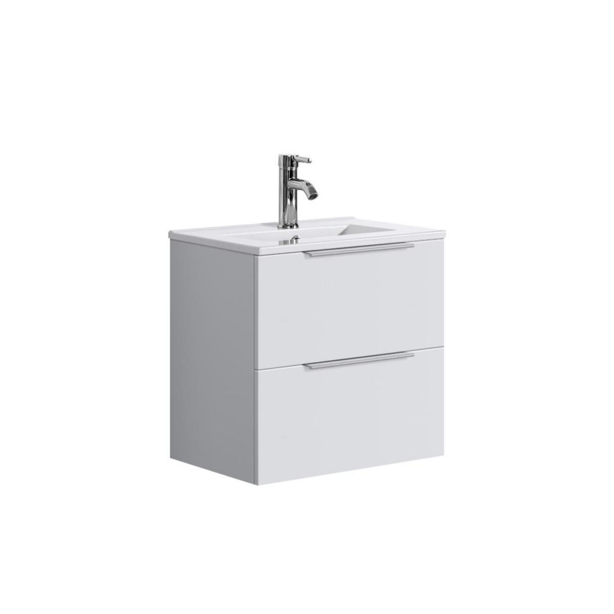 Washbasin cabinet Luno, a-collection - BASIN UNIT 45CM W/2 DRAWERS LUNO WHITE PVC, A.COLLECTION