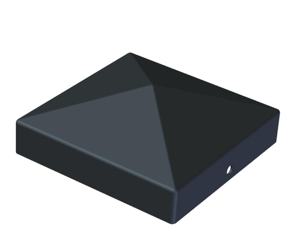 Stolplock, pyramidform - STOLPLOCK SVART 96X96 MM