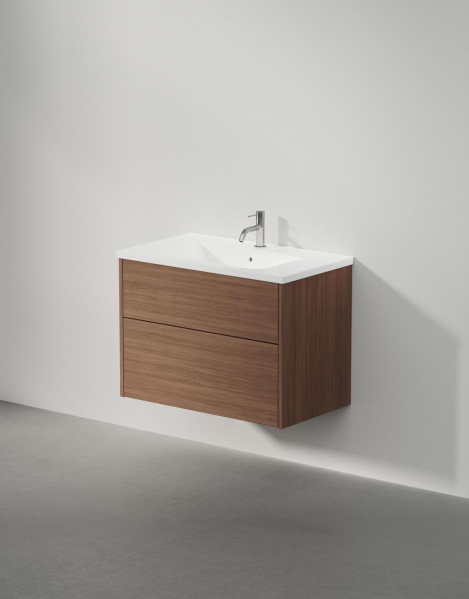 Tvättställsskåp GRAND SOLID 80, INR - INR KOMMOD GRAND SOLID 80 DARK OAK, 2 LÅDOR