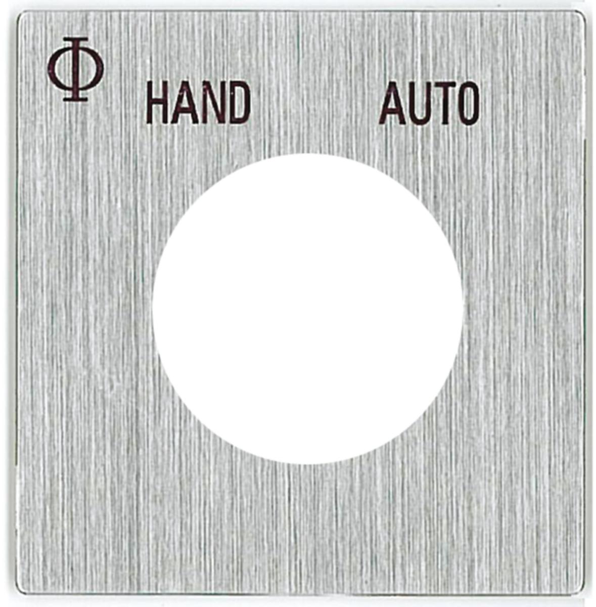 Skylt sektionsomkopplare - SKYLT HAND -AUTO 1-HÅL S0.F288/A10.E1L