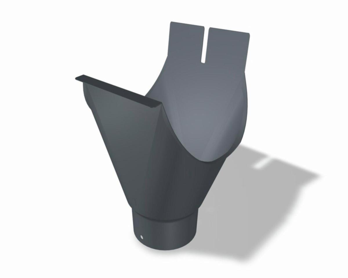 Wrap-around cap 150-80 Alu, Prefa - GUTTER OUTLET ALU P.10 150/80 DARK GREY NR 19 PREFA