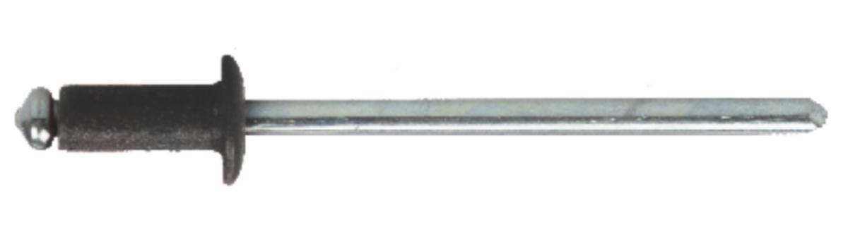 Blindnit standard färgad, aluminium - BLINDNIT AL/ST KULLRIG RAL9005 SVART 4.8X10 500ST
