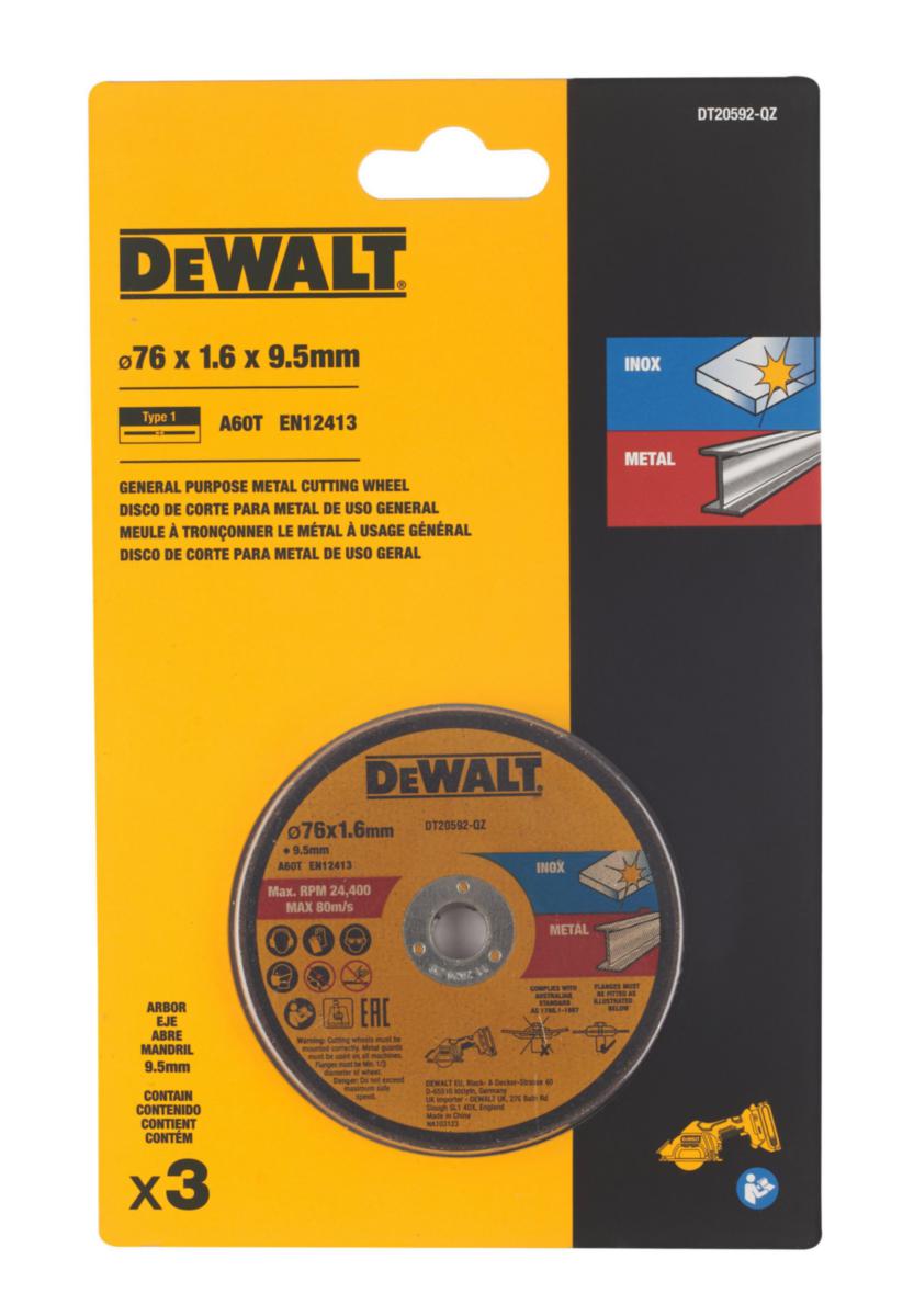 Cutting Disc DEWALT DT20592 - Cutting Wheels DEWALT DT20592 76mm Bonded Abrasive x3