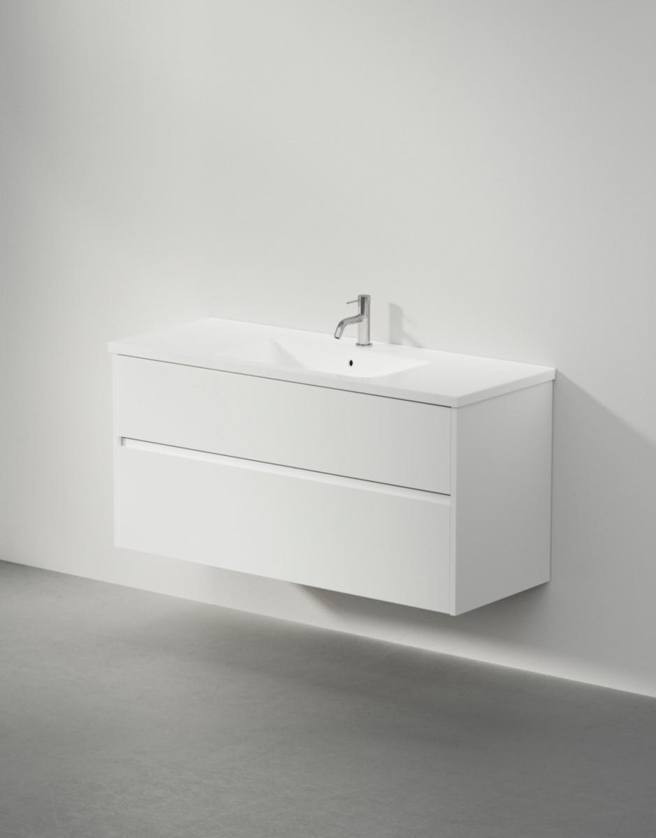 Tvättställsskåp GRAND GRIP 120, INR - INR KOMMOD GRAND GRIP 120 PREMIUM WHITE, 2 LÅDOR